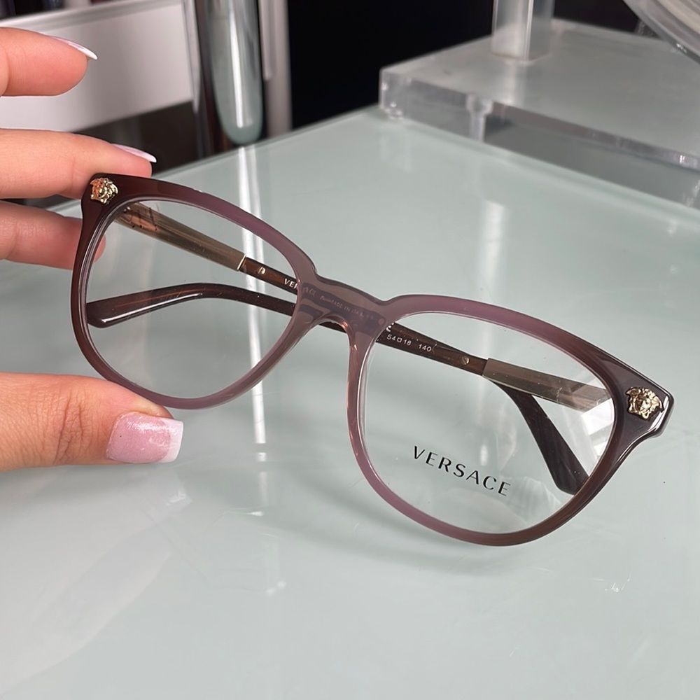 Versace gold and purple brown prescription glasses